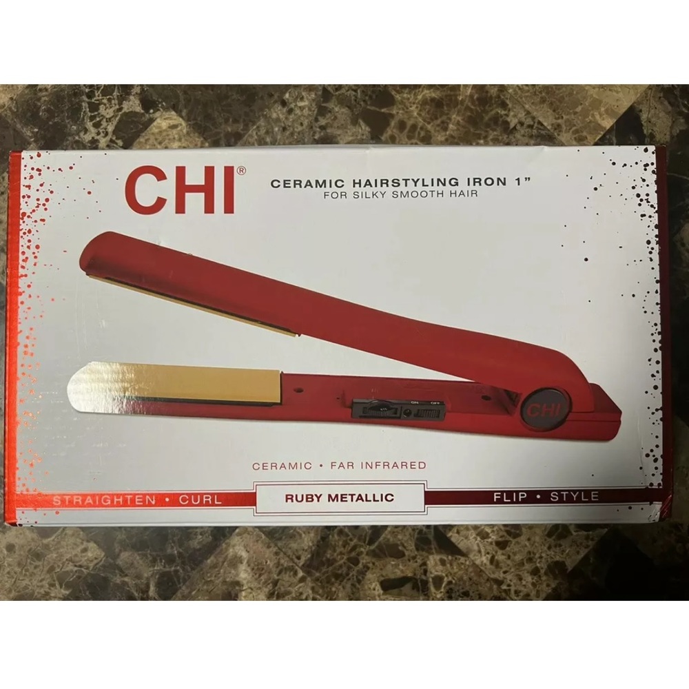 ORIGINAL CHI 1” Ceramic Hairstyling Iron - Ruby Red For Silky Smooth Hair.